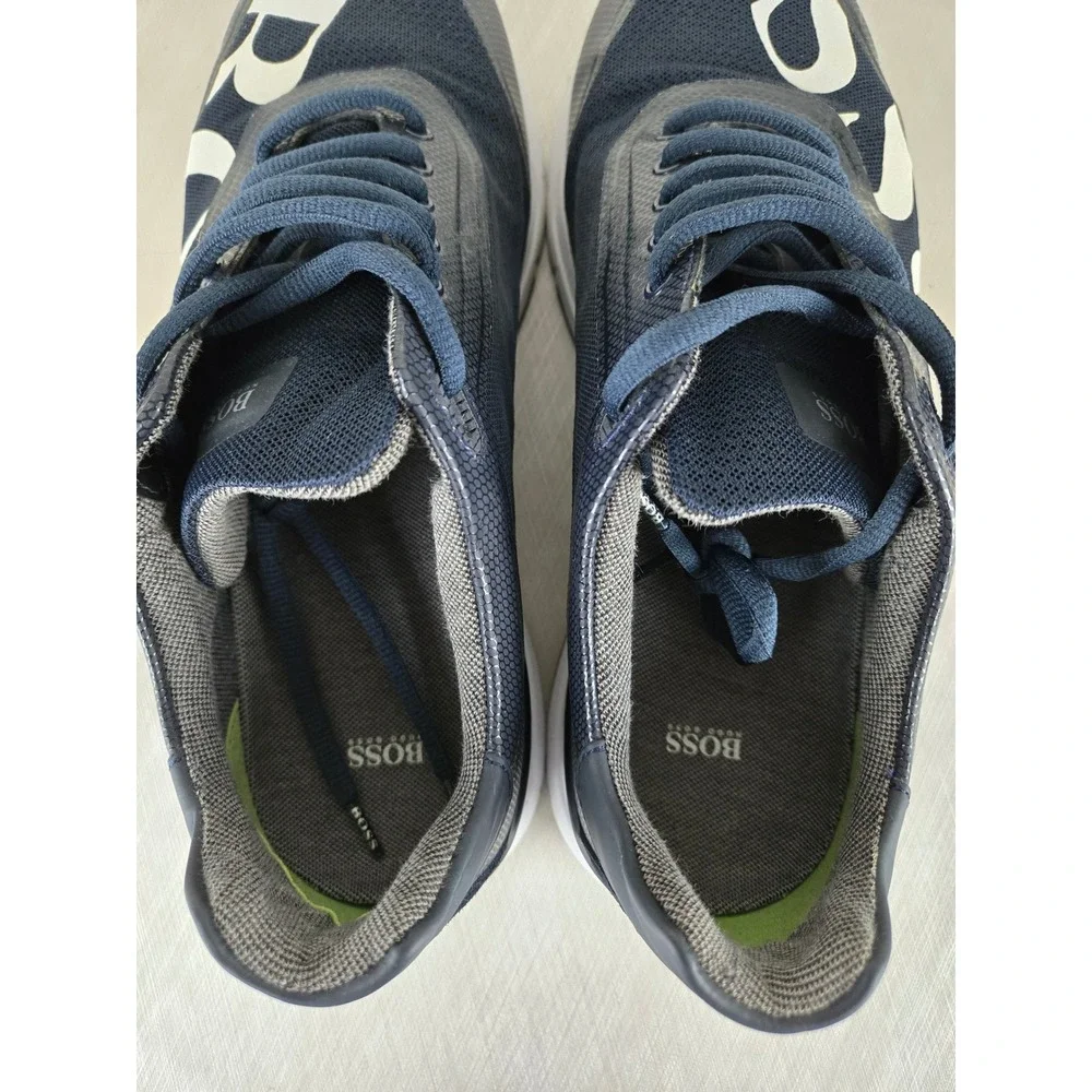 Hugo Boss Mens Navy Blue Side Logo Low Top Sneakers 50397613‎ EU 43